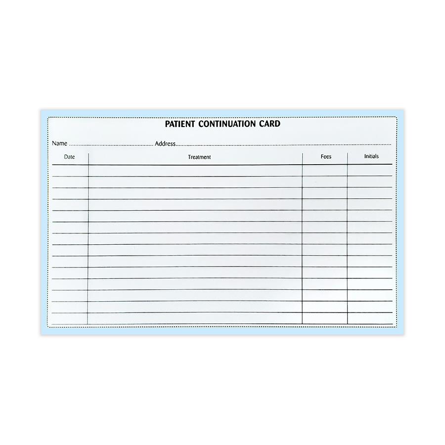 Patient Record Continuation Cards Dental & Chiropody Products