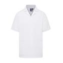 637 Mens Stud Front Tunic White/White Trim..