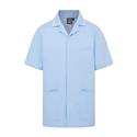 637 Mens Stud Front Tunic SkyBlue/White Trim..