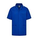 637 Mens Stud Front Tunic Royal Blue/White Trim..