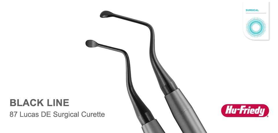 Hu-Friedy 87 Lucas DE Surgical Curette, Black Line 